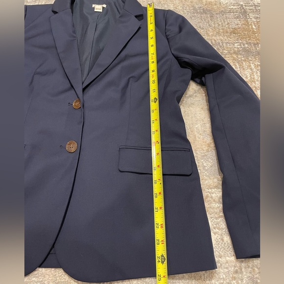 J Crew Womens Navy Blue Wool Blend 2 Button Blazer Size 8 Preppy Business Casual - Picture 7 of 10